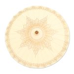 Cotton parasol, 'Motifs on Cream' - Hand-Painted Cotton and Bamboo Cream Parasol from Thailand