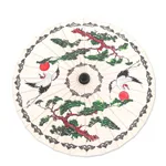 Saa paper parasol, 'Morning Cranes' - Hand-Painted White Crane Motif Saa Paper Decorative Parasol