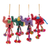 Cotton-blend ornaments, 'Pompom Parade' (set of 4) - Handcrafted Cotton-Blend Elephant Ornaments (Set of 4) (image 2a) thumbail