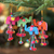 Cotton blend ornaments, 'Colorful Parade' (set of 4) - Handcrafted Cotton Blend Elephant Ornaments (Set of 4) thumbail