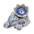 Ceramic incense holder, 'Wise Friend' - Blue Ceramic Elephant Incense Holder with Lotus Flower