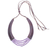 Leather and amethyst pendant necklace, 'Rustic Chic in Purple' - Hand Made Leather and Amethyst Pendant Necklace thumbail