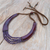 Leather and amethyst pendant necklace, 'Rustic Chic in Purple' - Hand Made Leather and Amethyst Pendant Necklace (image 2b) thumbail