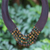 Leather and tiger's eye pendant necklace, 'Rustic Chic in Brown' - Hand Crafted Leather and Tiger's Eye Pendant Necklace (image 2) thumbail