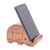 Wood phone holder, 'Helpful Elephant' - Hand-Carved Wood Phone Holder