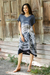 Handbemaltes A-Linien-Kleid aus Batik-Baumwolle - Handbemaltes A-Linien-Kleid aus Batik-Baumwolle