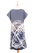 Handbemaltes A-Linien-Kleid aus Batik-Baumwolle - Handbemaltes A-Linien-Kleid aus Batik-Baumwolle