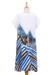 Hand-painted batik cotton a-line dress, 'Windy Blue' - Artisan Crafted Batik Cotton A-Line Dress