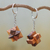 Wood keychains, 'Star and Burr' (pair) - Tiny Wood Puzzle Keychains (Pair)