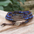 Lapis lazuli beaded wrap bracelet, 'Mae Ping Reflections' - 950 Silver and Lapis Lazuli Wrap Bracelet (image 2) thumbail