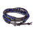 Lapis lazuli beaded wrap bracelet, 'Mae Ping Reflections' - 950 Silver and Lapis Lazuli Wrap Bracelet thumbail