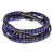 Lapis lazuli beaded wrap bracelet, 'Mae Ping Reflections' - 950 Silver and Lapis Lazuli Wrap Bracelet (image 2d) thumbail