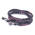 Onyx and garnet beaded wrap bracelet, 'Dark Lanna' - Black Leather Beaded Wrap Bracelet (image 2c) thumbail