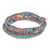 Beaded wrap bracelet, 'Sukhothai Sky' - Silver and Leather Beaded Wrap Bracelet (image 2d) thumbail