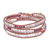 Garnet and quartz beaded wrap bracelet, 'Cherries Jubilee' - Handmade Garnet and Quartz Bracelet (image 2d) thumbail