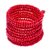 Wood beaded wrap bracelet, 'Crimson Spin' (2.5 In) - Wide Red Beaded Wood Wrap Bracelet with Bells (2.5 In)