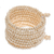 Wood beaded wrap bracelet, 'Ivory Spin' (2.5 In) - Wide Off White Beaded Wood Wrap Bracelet with Bells (2.5 In) (image 2d) thumbail