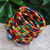 Wood beaded wrap bracelet, 'Confetti Spin' (2 in) - Multicolor Wood Cylinder Beaded Wrap Bracelet with Bells (2 (image 2) thumbail