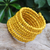 Wickelarmband aus Holzperlen, „Sunshine Spin“ (2,5 Zoll) – Breites gelbes Wickelarmband aus Holzperlen mit Glöckchen (2,5 Zoll)