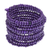 Wood beaded wrap bracelet, 'Purple Spin' (2.5 In) - Wide Purple Beaded Wood Wrap Bracelet with Bells (2.5 In)
