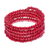Wickelarmband aus Holzperlen, „Crimson Spin“ (1 Zoll) – Wickelarmband aus Holzperlen mit roten Perlen und Glöckchen (1 Zoll)