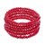 Wood beaded wrap bracelet, 'Crimson Spin' (1 in) - Red Beaded Wood Wrap Bracelet with Bells (1 In)