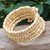 Wood beaded wrap bracelet, 'Ivory Spin' (1 in) - Off White Beaded Wood Wrap Bracelet with Bells (1 In) (image 2b) thumbail