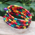 Wood beaded wrap bracelet, 'Confetti Spin' (1 in) - Multicolor Wood Cylinder Beaded Bracelet with Bells (1 In) (image 2) thumbail