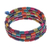Wood beaded wrap bracelet, 'Confetti Spin' (1 in) - Multicolor Wood Cylinder Beaded Bracelet with Bells (1 In) (image 2c) thumbail