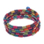 Wood beaded wrap bracelet, 'Confetti Spin' (1 in) - Multicolor Wood Cylinder Beaded Bracelet with Bells (1 In) (image 2d) thumbail