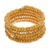 Wood beaded wrap bracelet, 'Sunshine Spin' (1 in) - Yellow Beaded Wood Wrap Bracelet with Bells (1 In) (image 2c) thumbail