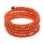 Wood beaded wrap bracelet, 'Tangerine Spin' (1 in) - Orange Beaded Wood Wrap Bracelet with Bells (1 In)