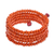 Wood beaded wrap bracelet, 'Tangerine Spin' (1 in) - Orange Beaded Wood Wrap Bracelet with Bells (1 In) (image 2c) thumbail
