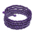 Wood beaded wrap bracelet, 'Purple Spin' (1 in) - Purple Beaded Wood Wrap Bracelet with Bells (1 In) thumbail