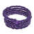 Wood beaded wrap bracelet, 'Purple Spin' (1 in) - Purple Beaded Wood Wrap Bracelet with Bells (1 In) (image 2c) thumbail