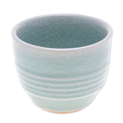Taza de té de cerámica celadón - Taza de té de cerámica Aqua celadon