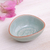 Small celadon ceramic bowl, 'Vintage Flora' - Handcrafted Floral Celadon Bowl