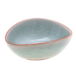 Small celadon ceramic bowl, 'Vintage Flora' - Handcrafted Floral Celadon Bowl
