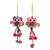Cotton-blend ornaments, 'Mini Owl in Purple-Pink' (pair) - Hand-Stitched Cotton-Blend Owl Ornaments (Pair)