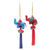 Cotton-blend ornaments, 'Festive Tusk in Red-Blue' (pair) - Hand Crafted Cotton-Blend Elephant Ornaments (Pair)
