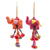 Cotton-blend ornaments, 'Jolly Pachyderms' - Artisan Crafted Elephant Ornaments (Pair)