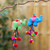 Cotton-blend ornaments, 'Holiday Pachyderms' (pair) - colourful Elephant Christmas Ornaments (Pair)