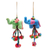 Cotton-blend ornaments, 'Holiday Pachyderms' (pair) - colourful Elephant Christmas Ornaments (Pair)