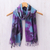 Cotton scarf, 'Amethyst Sky' - Thai Tie-Dyed Blue and Purple Cotton Scarf (image 2) thumbail