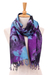 Cotton scarf, 'Amethyst Sky' - Thai Tie-Dyed Blue and Purple Cotton Scarf thumbail