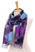 Cotton scarf, 'Amethyst Sky' - Thai Tie-Dyed Blue and Purple Cotton Scarf (image 2b) thumbail