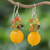 Multi-gemstone beaded dangle earrings, 'Sunshine Bright' - Beaded Dangle Earrings from Thailand (image 2) thumbail