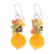 Multi-gemstone beaded dangle earrings, 'Sunshine Bright' - Beaded Dangle Earrings from Thailand thumbail