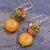 Multi-gemstone beaded dangle earrings, 'Sunshine Bright' - Beaded Dangle Earrings from Thailand (image 2b) thumbail