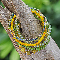 Featured review for Quartz beaded stretch bracelets, Fancy Dream in Yellow (set of 5)